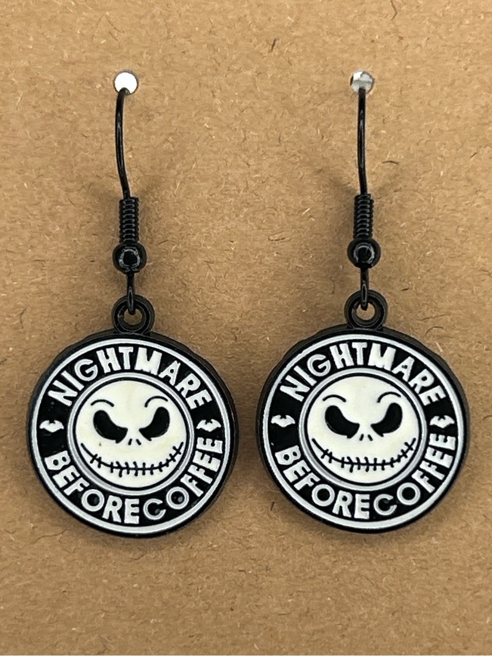 Nightmare Before Coffee Skull Drop Earrings Fashion Jewelry Jack Skeleton
